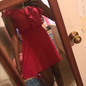 dark pink sleeveless mock neck *JUNIORS* dress